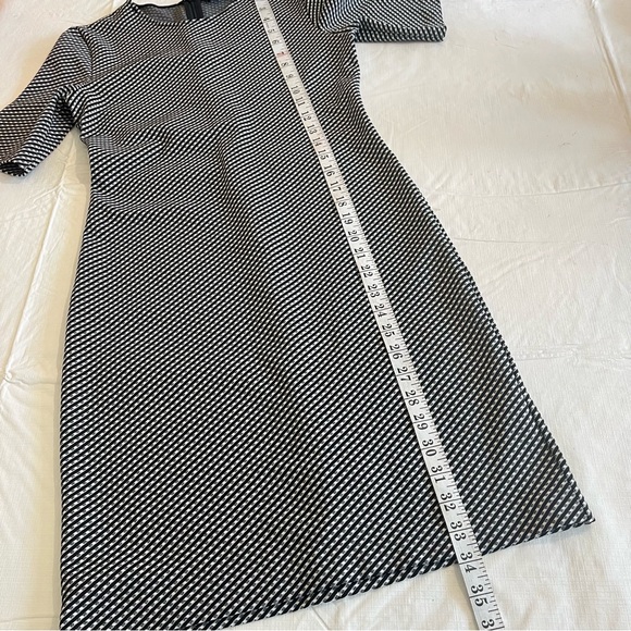 Theory Black White Claymont Rijik Check Stripe Stretch Sheath Dress - Picture 14 of 16